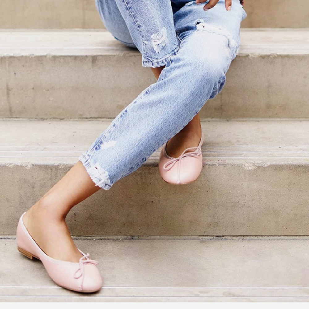 Margaux The Demi leather ballet pink flats, 35.5